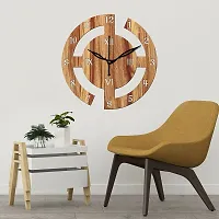 FRAVY 10 Inch MDF Wood Wall Clock for Home and Office (25Cm x 25Cm, Small Size, 027-Beige)-thumb4