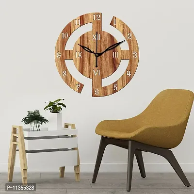 FRAVY 10 Inch MDF Wood Wall Clock for Home and Office (25Cm x 25Cm, Small Size, 027-Beige)-thumb5