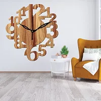 FRAVY 10 Inch MDF Wood Wall Clock for Home and Office (25Cm x 25Cm, Small Size, 017-Beige)-thumb3