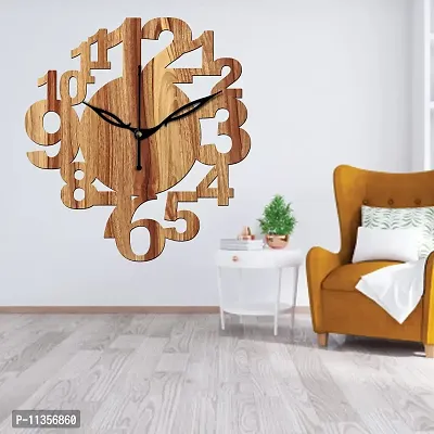 FRAVY 10 Inch MDF Wood Wall Clock for Home and Office (25Cm x 25Cm, Small Size, 017-Beige)-thumb4