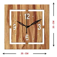 FRAVY 10 Inch MDF Wood Wall Clock for Home and Office (25Cm x 25Cm, Small Size, 037-Beige)-thumb4