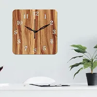 Freny Exim 12"" Inch Wooden MDF English Numeral Square Wall Clock Without Glass (Beige, 30cm x 30cm) - 22-thumb2