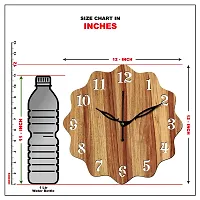 FRAVY 12"" Inch Prelam MDF Wood English Numeral Round Without Glass Wall Clock (Beige, 30cm x 30cm) - 18-thumb4