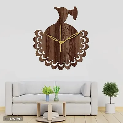 FRAVY 10 Inch MDF Wood Wall Clock for Home and Office (25Cm x 25Cm, Small Size, 035-Wenge)-thumb3