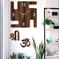 FRAVY 10 Inch MDF Wood Wall Clock for Home and Office (25Cm x 25Cm, Small Size, 051-Wenge)-thumb1