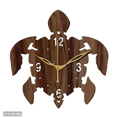 Freny Exim 12"" Inch Wooden MDF English Numeral Tortoise Wall Clock Without Glass (Brown, 30cm x 30cm) - 29