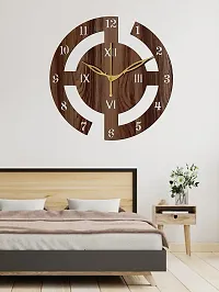 FRAVY 10 Inch MDF Wood Wall Clock for Home and Office (25Cm x 25Cm, Small Size, 027-Wenge)-thumb3