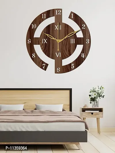 FRAVY 10 Inch MDF Wood Wall Clock for Home and Office (25Cm x 25Cm, Small Size, 027-Wenge)-thumb4