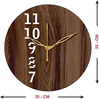 FRAVY 10 Inch MDF Wood Wall Clock for Home and Office (25Cm x 25Cm, Small Size, 025-Wenge)-thumb2