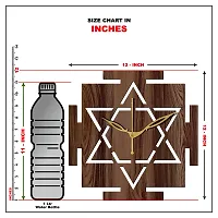 Freny Exim 12"" Inch Wooden MDF Vastu Square Wall Clock Without Glass (Brown, 30cm x 30cm) - 33-thumb4