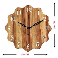 Freny Exim 10 Inch Wooden Wall Clock (Beige, Small Size, 25cm x 25cm)-018-thumb3