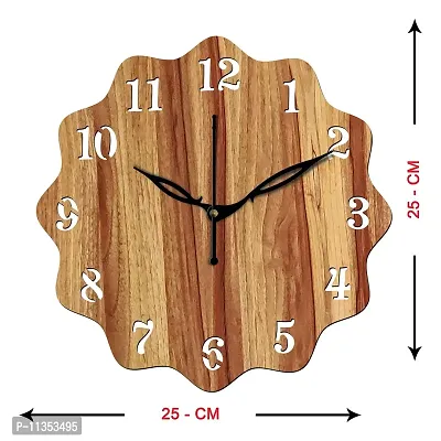 Freny Exim 10 Inch Wooden Wall Clock (Beige, Small Size, 25cm x 25cm)-018-thumb4