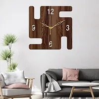 FRAVY 10 Inch MDF Wood Wall Clock for Home and Office (25Cm x 25Cm, Small Size, 032-Wenge)-thumb1