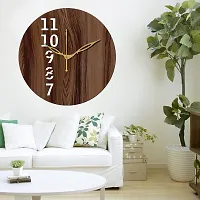 FRAVY 10 Inch MDF Wood Wall Clock for Home and Office (25Cm x 25Cm, Small Size, 025-Wenge)-thumb4