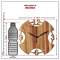 FRAVY 12"" Inch Prelam MDF Wood English Numeral Round Without Glass Wall Clock (Beige, 30cm x 30cm) - 3-thumb4