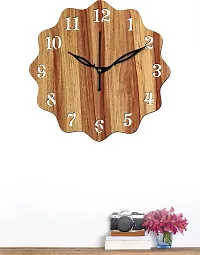 FRAVY 10 Inch MDF Wood Wall Clock for Home and Office (25Cm x 25Cm, Small Size, 018-Beige)-thumb4