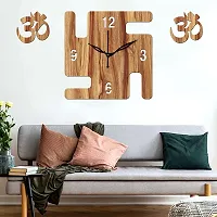 FRAVY 10 Inch MDF Wood Wall Clock for Home and Office (25Cm x 25Cm, Small Size, 050-Beige)-thumb3