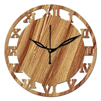 FRAVY 10 Inch MDF Wood Wall Clock for Home and Office (25Cm x 25Cm, Small Size, 006-Beige)-thumb2
