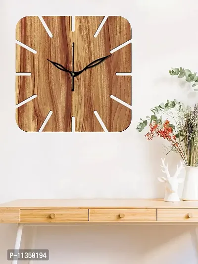 Freny Exim 10"" Inch Wooden Wall Clock (Beige, Small Size, 25cm x 25cm)-019-thumb5