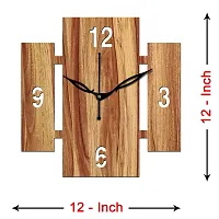 Freny Exim 12"" Inch Wooden MDF English Numeral Square Wall Clock Without Glass (Beige, 30cm x 30cm) - 14-thumb3