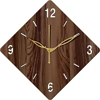 FRAVY 10 Inch MDF Wood Wall Clock for Home and Office (25Cm x 25Cm, Small Size, 021-Wenge)-thumb1