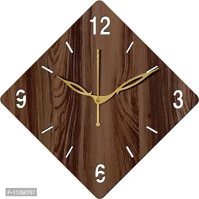 FRAVY 10 Inch MDF Wood Wall Clock for Home and Office (25Cm x 25Cm, Small Size, 021-Wenge)-thumb2