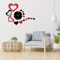 Freny Exim Black Red MDF Wooden Wall Clock for Home Office (50cm x 67cm)-103-thumb1