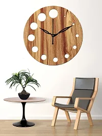 FRAVY 10 Inch MDF Wood Wall Clock for Home and Office (25Cm x 25Cm, Small Size, 020-Beige)-thumb3