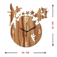 FRAVY 10 Inch MDF Wood Wall Clock for Home and Office (25Cm x 25Cm, Small Size, 008-Beige)-thumb3