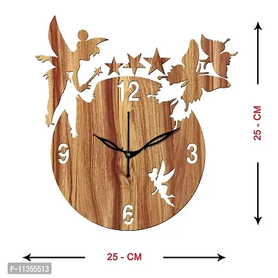 FRAVY 10 Inch MDF Wood Wall Clock for Home and Office (25Cm x 25Cm, Small Size, 008-Beige)-thumb4