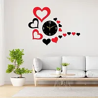 Freny Exim Black Red MDF Wooden Wall Clock for Home Office (50cm x 67cm)-103-thumb3