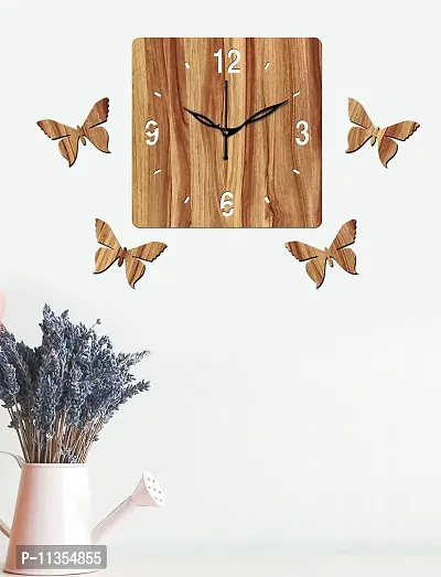 Freny Exim 10"" Inch Wooden Wall Clock (Beige, Small Size, 25cm x 25cm)-007-thumb5