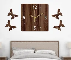 Freny Exim 10"" Inch Wooden Wall Clock (Wenge, Small Size, 25cm x 25cm)-007-thumb1