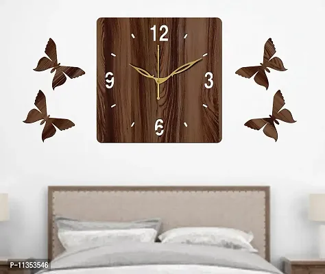 Freny Exim 10"" Inch Wooden Wall Clock (Wenge, Small Size, 25cm x 25cm)-007-thumb2