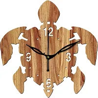 FRAVY 10 Inch MDF Wood Wall Clock for Home and Office (25Cm x 25Cm, Small Size, 029-Beige)-thumb1