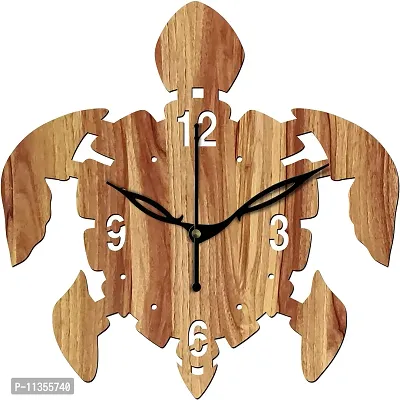 FRAVY 10 Inch MDF Wood Wall Clock for Home and Office (25Cm x 25Cm, Small Size, 029-Beige)-thumb2