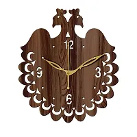 FRAVY 10 Inch MDF Wood Wall Clock for Home and Office (25Cm x 25Cm, Small Size, 045-Wenge)-thumb2