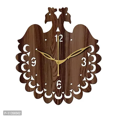 FRAVY 10 Inch MDF Wood Wall Clock for Home and Office (25Cm x 25Cm, Small Size, 045-Wenge)-thumb3