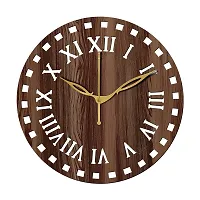 FRAVY 10 Inch MDF Wood Wall Clock for Home and Office (25Cm x 25Cm, Small Size, 011-Wenge)-thumb3