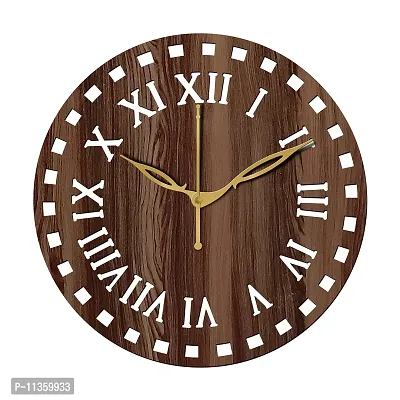 FRAVY 10 Inch MDF Wood Wall Clock for Home and Office (25Cm x 25Cm, Small Size, 011-Wenge)-thumb4