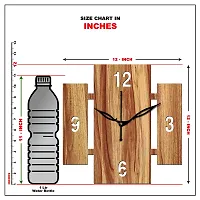 Freny Exim 12"" Inch Wooden MDF English Numeral Square Wall Clock Without Glass (Beige, 30cm x 30cm) - 14-thumb4