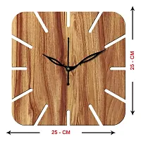 Freny Exim 10"" Inch Wooden Wall Clock (Beige, Small Size, 25cm x 25cm)-019-thumb3