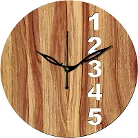 FRAVY 10 Inch MDF Wood Wall Clock for Home and Office (25Cm x 25Cm, Small Size, 023-Beige)-thumb1