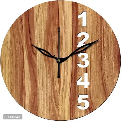 FRAVY 10 Inch MDF Wood Wall Clock for Home and Office (25Cm x 25Cm, Small Size, 023-Beige)-thumb2