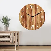 FRAVY 10 Inch MDF Wood Wall Clock for Home and Office (25Cm x 25Cm, Small Size, 012-Beige)-thumb4