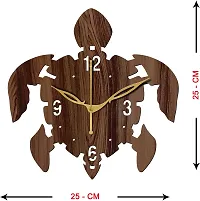 FRAVY 10 Inch MDF Wood Wall Clock for Home and Office (25Cm x 25Cm, Small Size, 029-Wenge)-thumb2