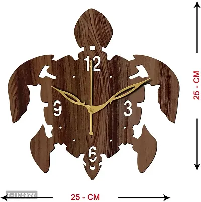 FRAVY 10 Inch MDF Wood Wall Clock for Home and Office (25Cm x 25Cm, Small Size, 029-Wenge)-thumb3