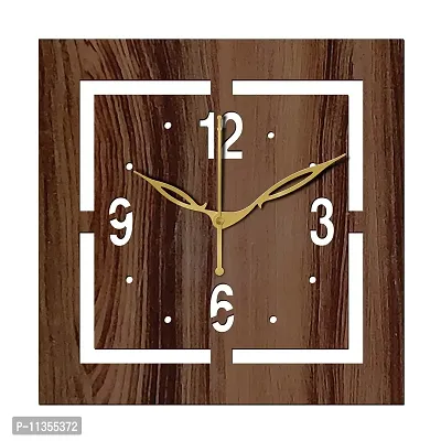 FRAVY 10 Inch MDF Wood Wall Clock for Home and Office (25Cm x 25Cm, Small Size, 037-Wenge)