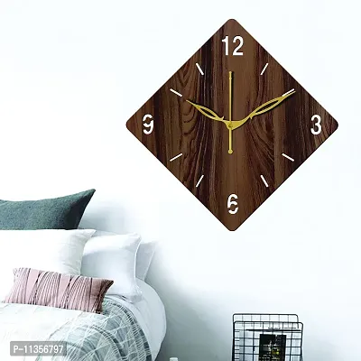 FRAVY 10 Inch MDF Wood Wall Clock for Home and Office (25Cm x 25Cm, Small Size, 021-Wenge)-thumb5