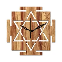 FRAVY 12"" Inch Prelam MDF Wood Vastu Square Without Glass Wall Clock (Beige, 30cm x 30cm) - 33-thumb1